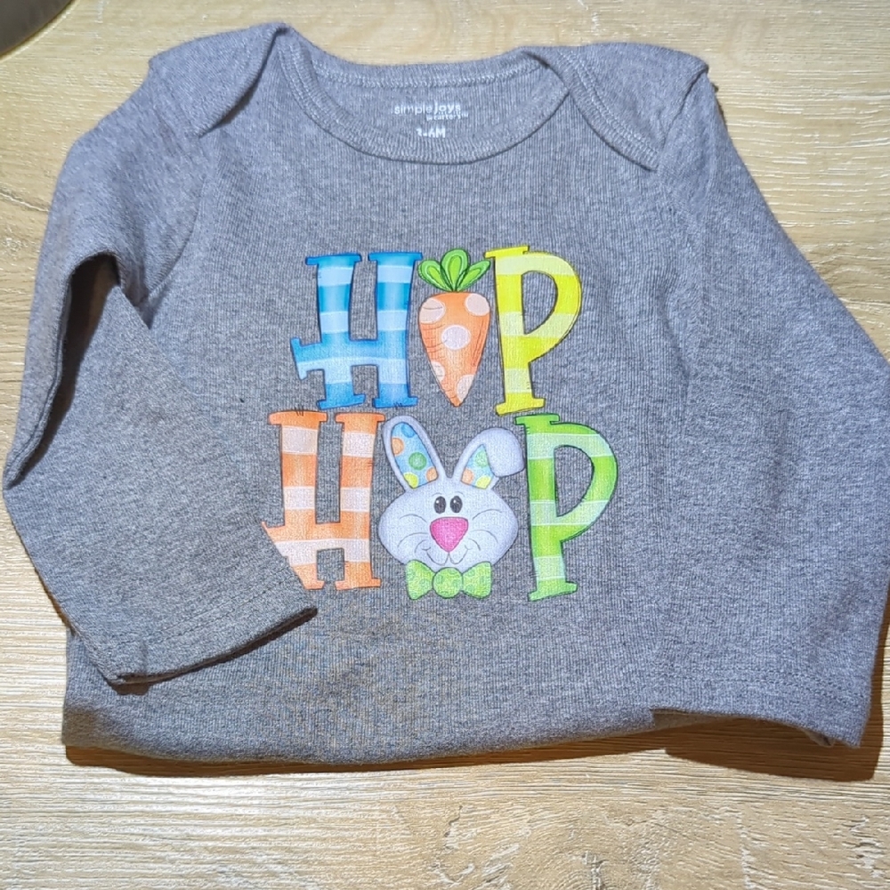 Long Sleeve Onsie Shirt with Bunny Design - Brand new Item. Never Worn